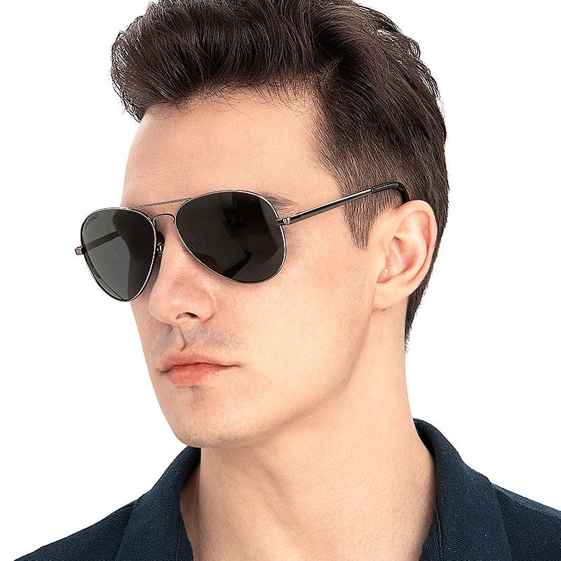 COLOSSEIN Sunglasses Men Polarized Metal Pilot Sunglasses Women Brown Lens Fashion UV400 Classic Men Eyewear Vintage Glasses