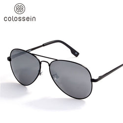 COLOSSEIN Sunglasses Men Polarized Metal Pilot Sunglasses Women Brown Lens Fashion UV400 Classic Men Eyewear Vintage Glasses