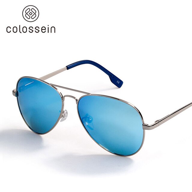 COLOSSEIN Sunglasses Men Polarized Metal Pilot Sunglasses Women Brown Lens Fashion UV400 Classic Men Eyewear Vintage Glasses