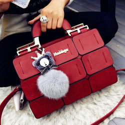 High quality women bag suture Boston bag inclined shoulder bag women leather handbags Travel Bags 0232#