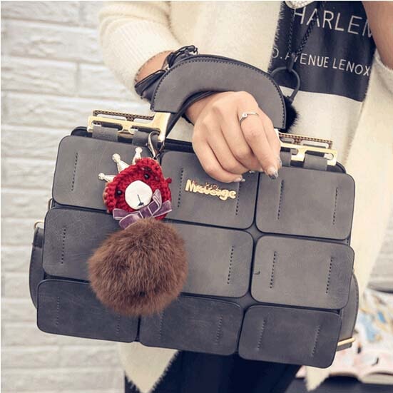 High quality women bag suture Boston bag inclined shoulder bag women leather handbags Travel Bags 0232#