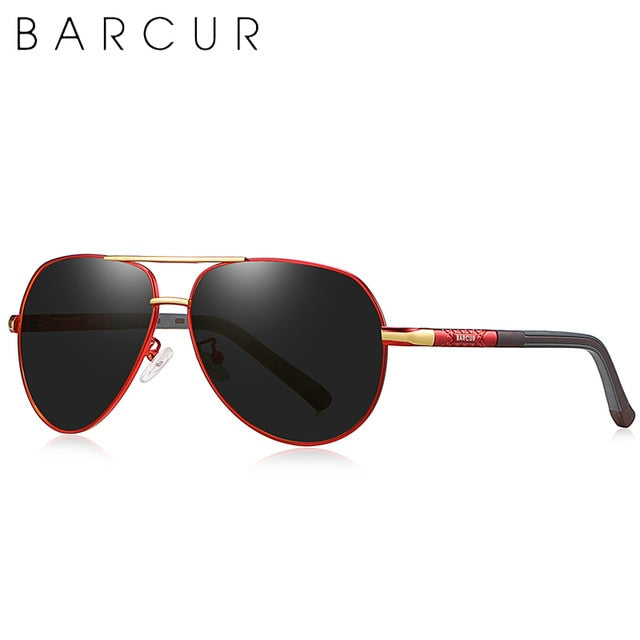 BARCUR Aluminum Vintage Men's Sunglasses Men Polarized Coating Classic Sun Glasses Women Shade Male Driving Accessories Eyewear