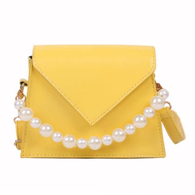 Popular Simple Female Daily Bag Casual Totes Bags Women Solid PU Crossbody Pearl Handle Female Shoulder Handbags