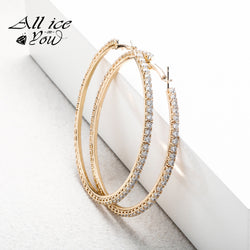 2022 New Top Brand Hip Hop 7-10cm Large Round Earrings Iced Out Cubic Zirconia Luxury Gold Micro Pave Jewelry Gift For Men Women