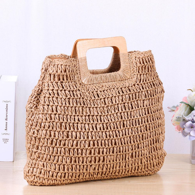 Handbag Vintage Bohemian Straw Bag for Women Summer Large Capacity Storage Beach Handbag Rattan Handmade Kintted Travel Bags