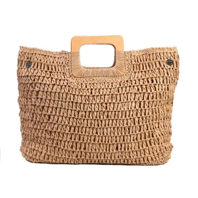 Handbag Vintage Bohemian Straw Bag for Women Summer Large Capacity Storage Beach Handbag Rattan Handmade Kintted Travel Bags