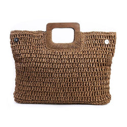 Handbag Vintage Bohemian Straw Bag for Women Summer Large Capacity Storage Beach Handbag Rattan Handmade Kintted Travel Bags