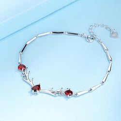 HIYONG Sterling 925 Silver Bracelet, Deer Color Stone Bracelet Christmas Bracelets High Quality Women Gift Jewelry Dropshipping